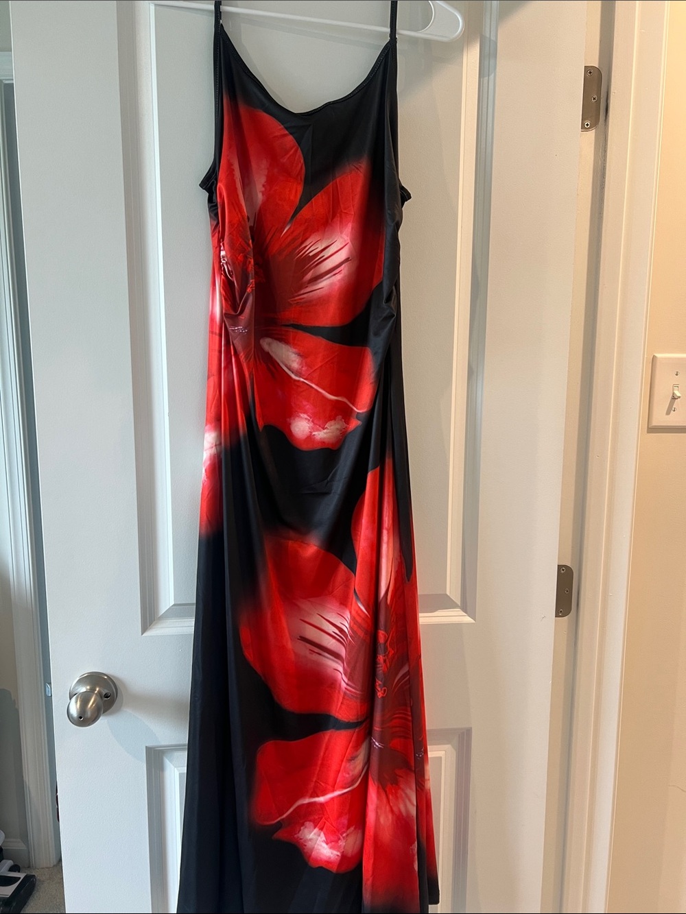 Red Floral Maxi Dress - Black & Red Slip Dress